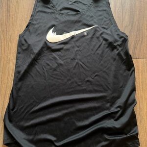 Nike Black Sleeveless Top with White Logo